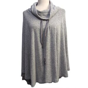 White House Black Market Heather Gray Poncho One Size